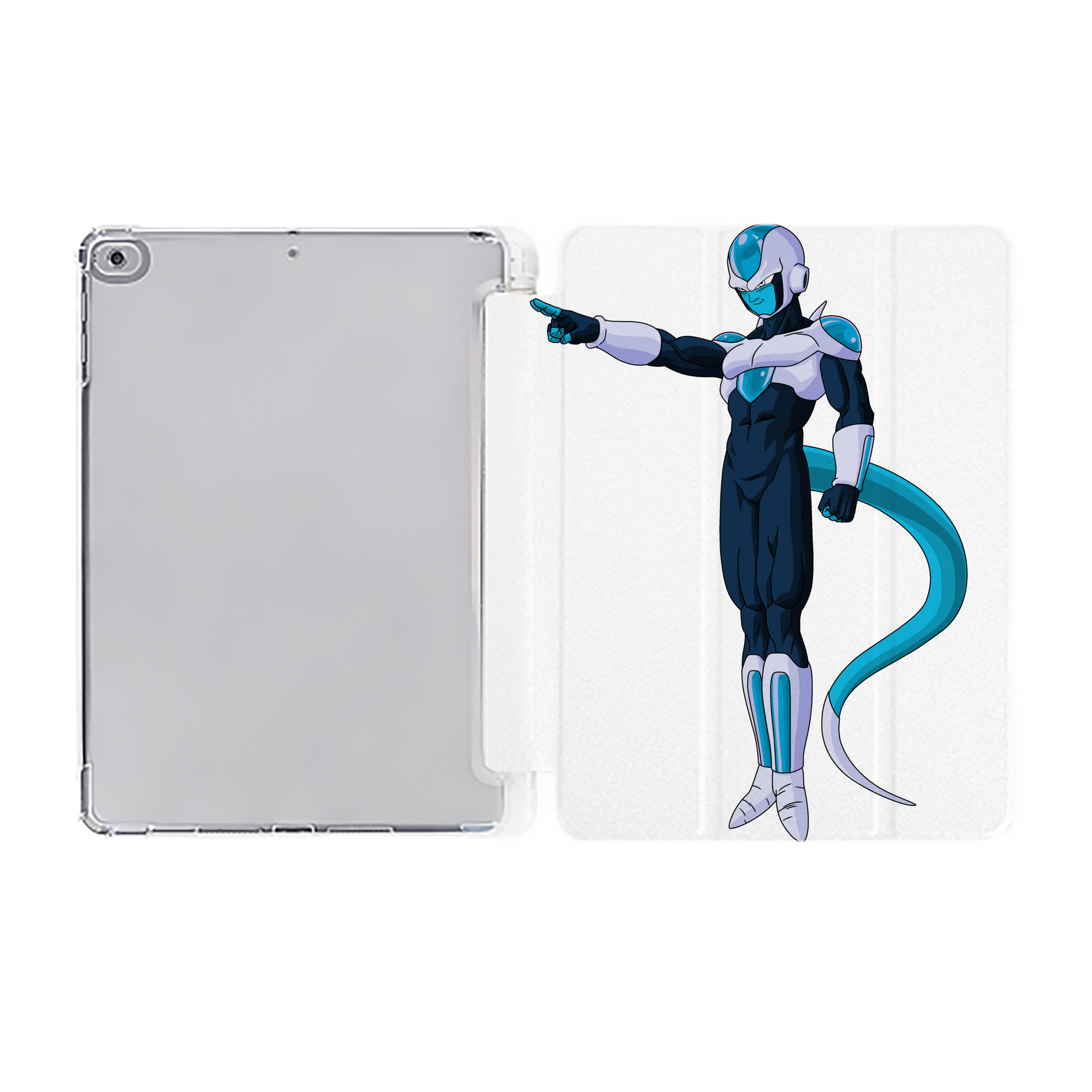 （画像用） ドラゴンボール フリーザ DRAGON BALL Frieza IPad ケース ペン収納付き 三つ折りスタンド PUレザー×シリコン 対応機種9.5/10.5/10.9インチ